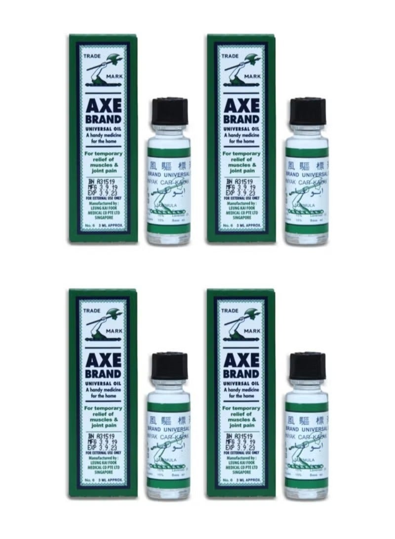 Axe 4Pcs Universal Oil For Temporary Relief Of Muscles & Joint Pain 3ml - Image 1